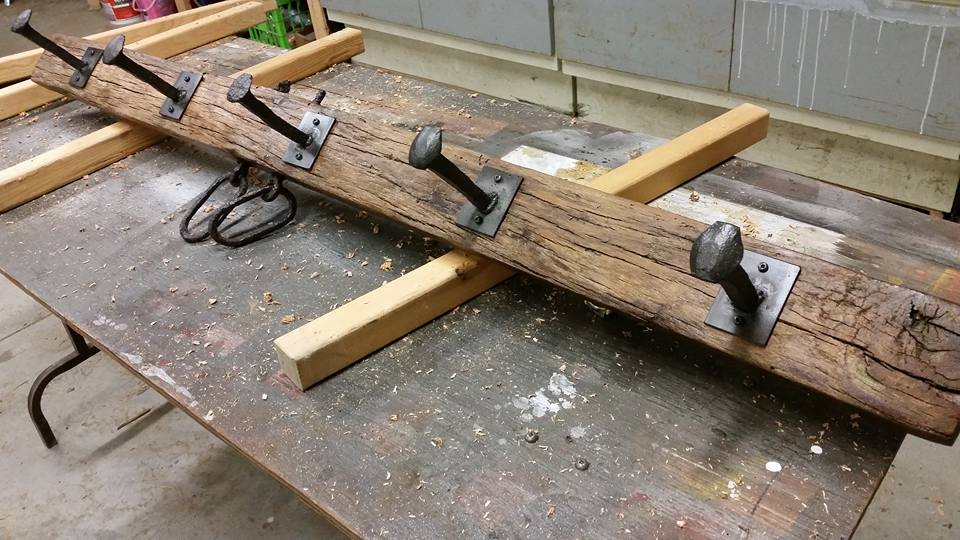 Railroad spike coat discount rack